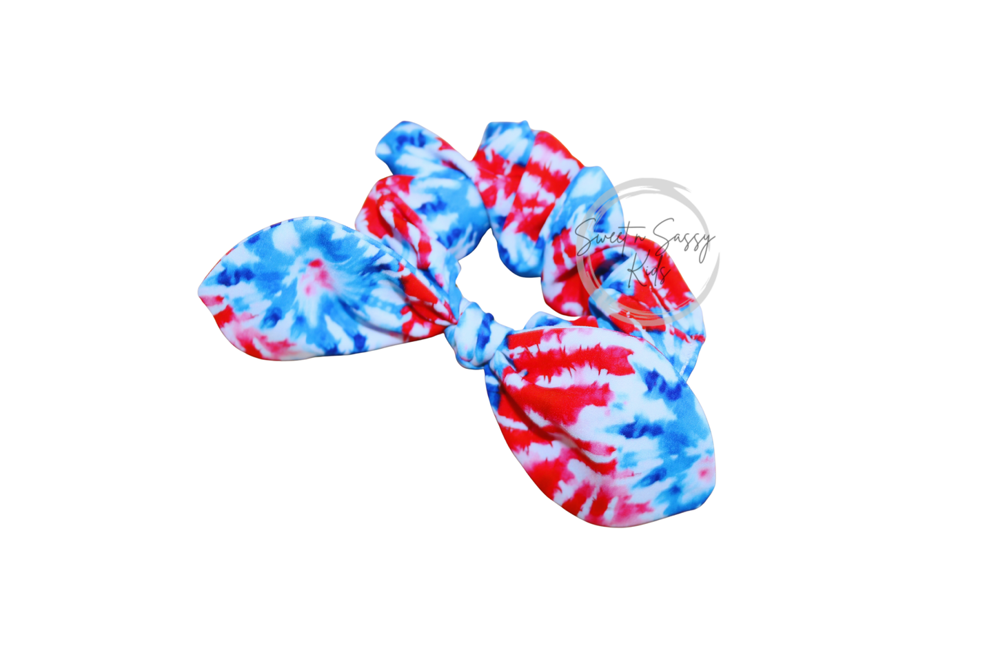 Patriotic Tie Dye Scrunchie, Girls Hair Tie