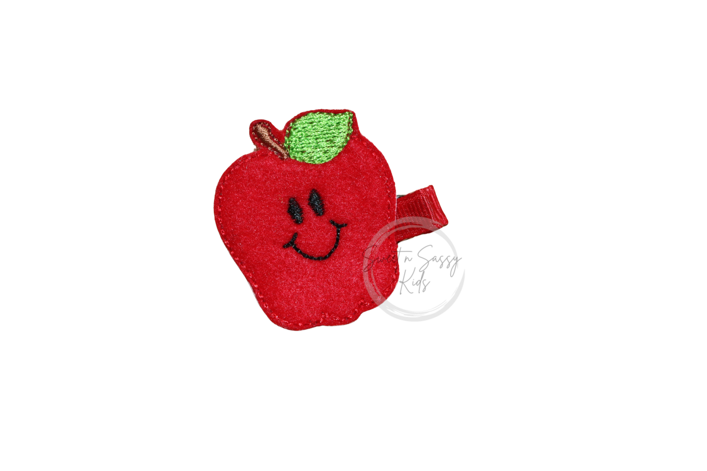 School Bus Bow Set, 3.5 inch, Apple Clippie