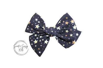 Gold Star Hair Bow or Headband, 4.5 inch
