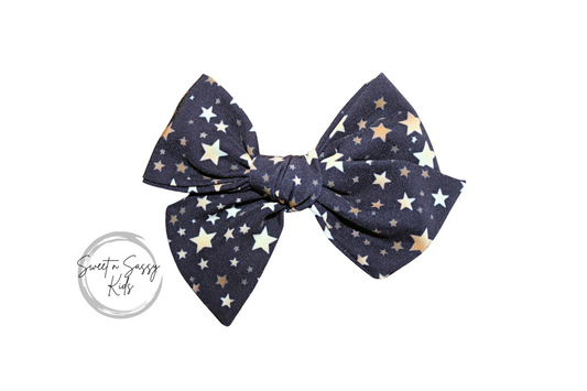 Gold Star Hair Bow or Headband, 4.5 inch