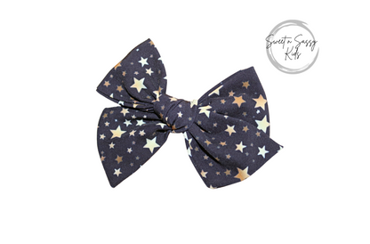 Gold Star Hair Bow or Headband, 4.5 inch