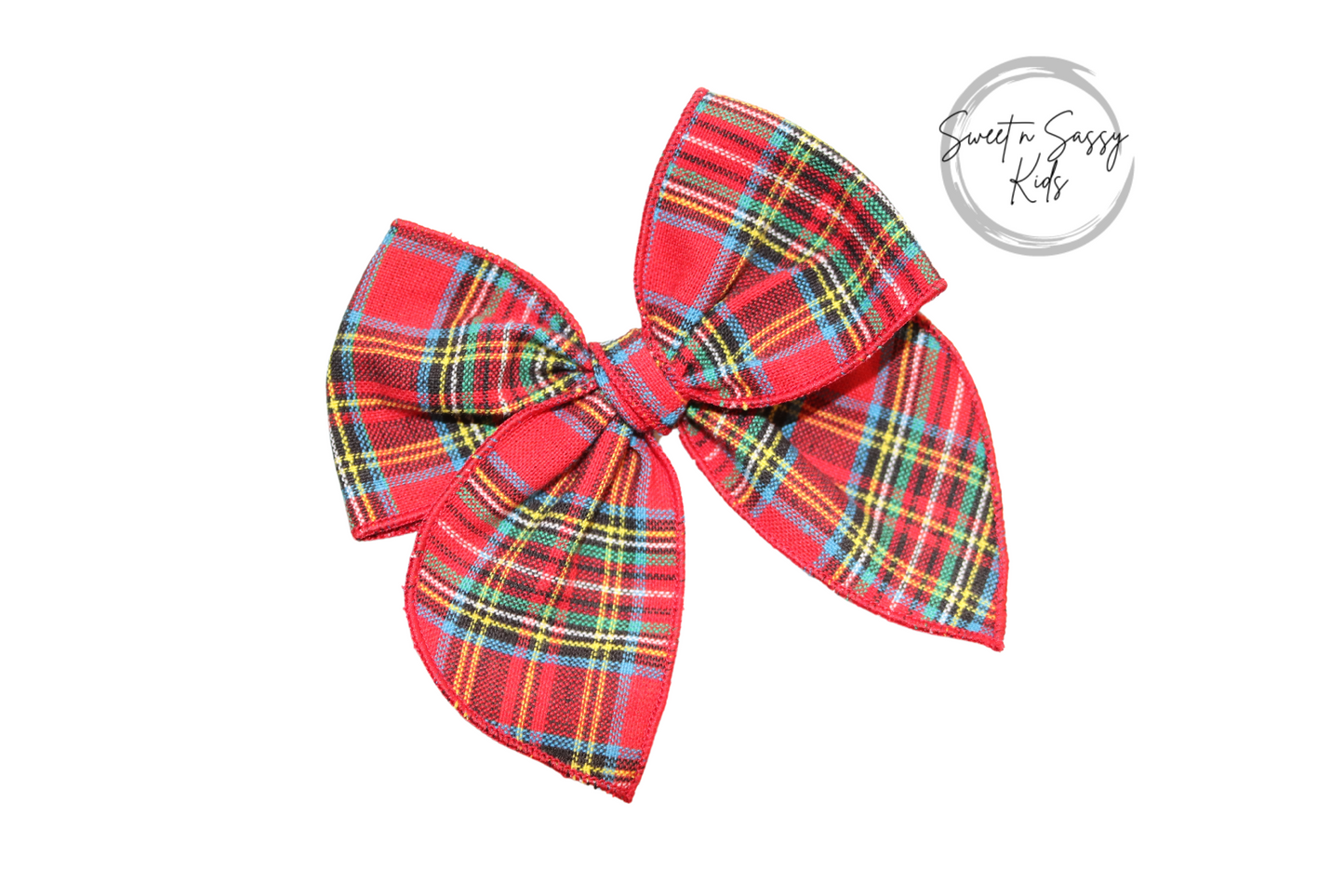 Red Tartan Plaid Fable Bow, 4 inch