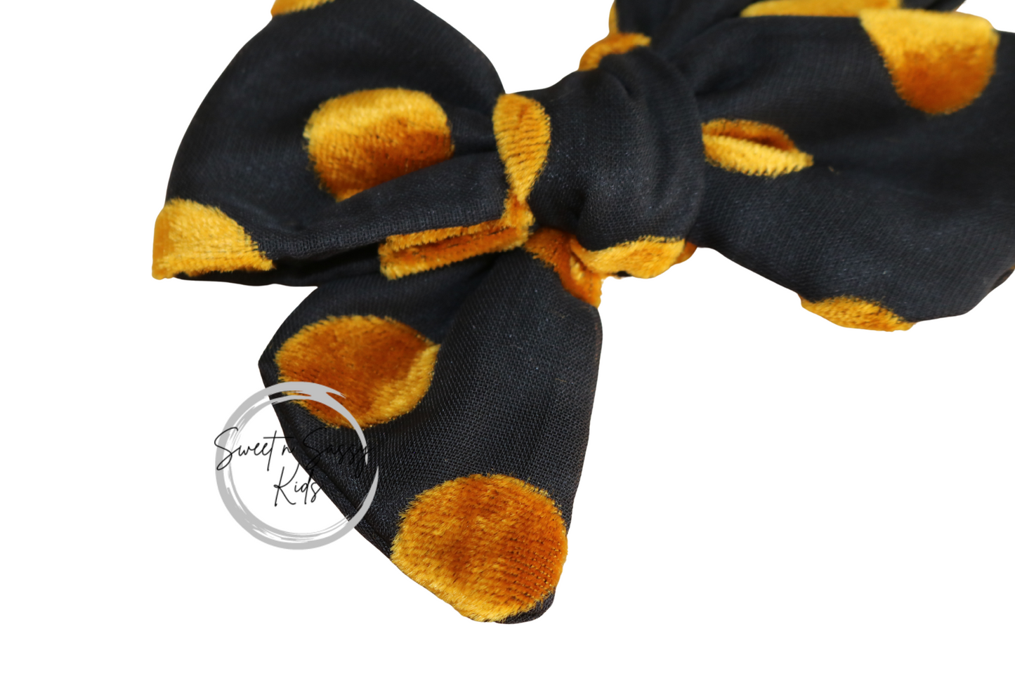Velvet Dot Pinwheel Bow, 3.5 inch