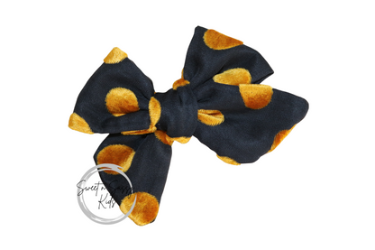 Velvet Dot Pinwheel Bow, 3.5 inch