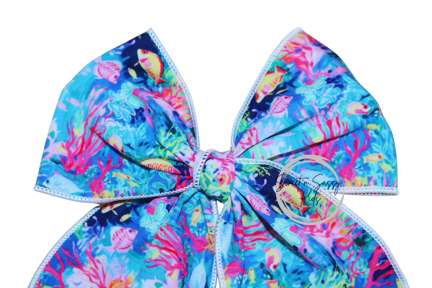 Tropical Fish Fable Hair Bow, 5.5 inch