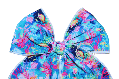 Tropical Fish Fable Hair Bow, 5.5 inch