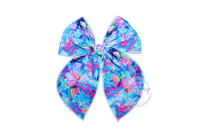 Tropical Fish Fable Hair Bow, 5.5 inch