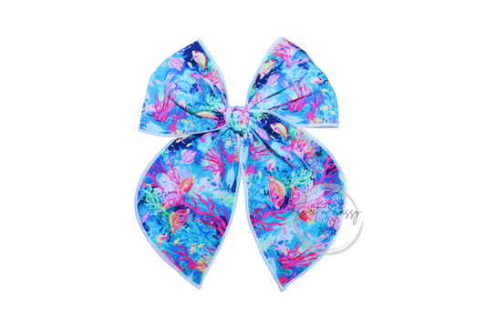 Tropical Fish Fable Hair Bow, 5.5 inch
