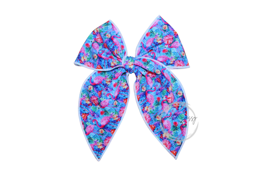Flamingo Fable Hair Bow, 5.5 inch