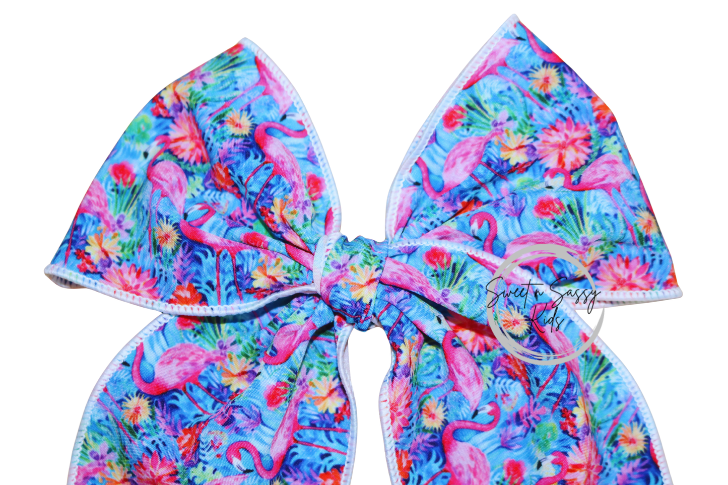Flamingo Fable Hair Bow, 5.5 inch