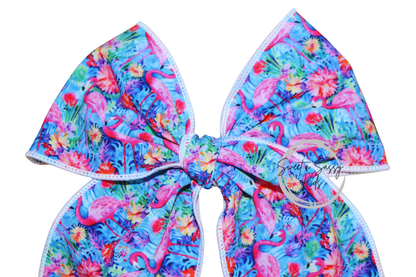 Flamingo Fable Hair Bow, 5.5 inch