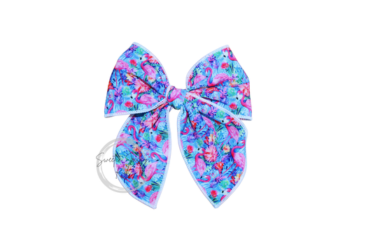 Flamingo Fable Hair Bow, 4.5 inch