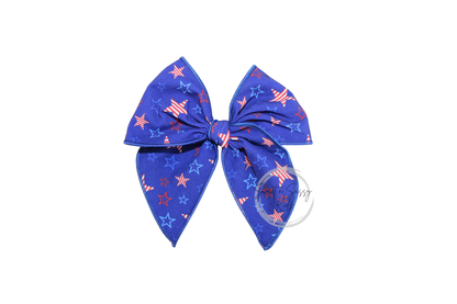 Stars and Stripes Hair Bow or Headband, Small Fable, 4.5 inch