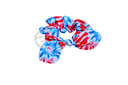 Patriotic Tie Dye Scrunchie, Girls Hair Tie