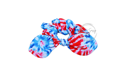 Patriotic Tie Dye Scrunchie, Girls Hair Tie
