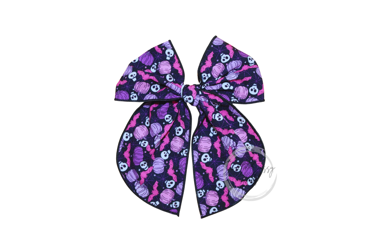 Skull Hair Bow, 5.5 inch
