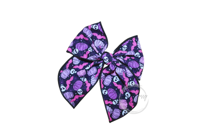 Skull Hair Bow, 4.5 inch