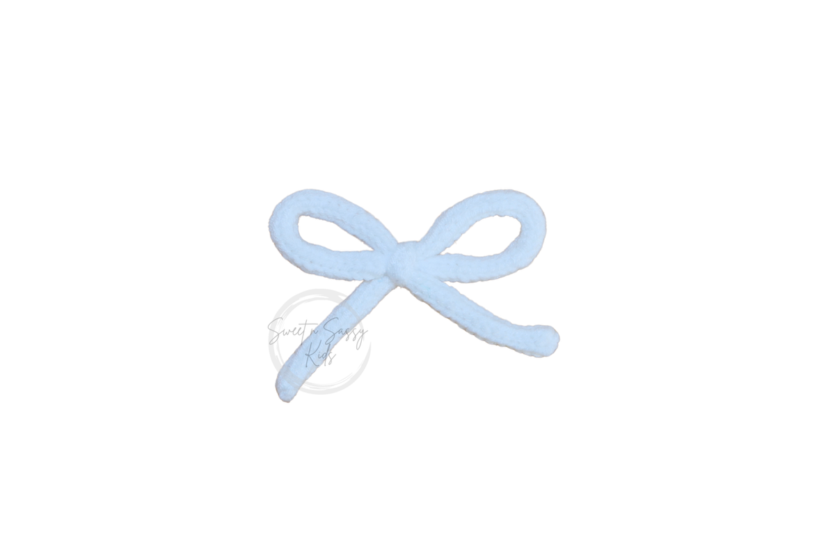 White Knit Hair Bow