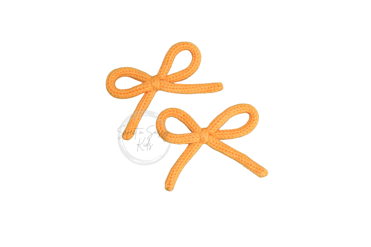 Orange Knit Hair Bow