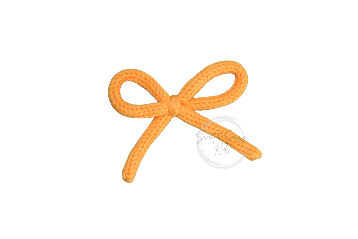 Orange Knit Hair Bow