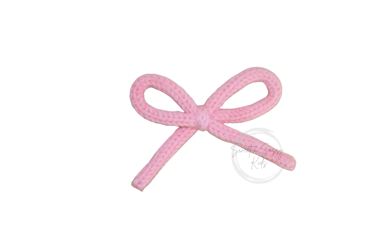 Pink Knit Hair Bow