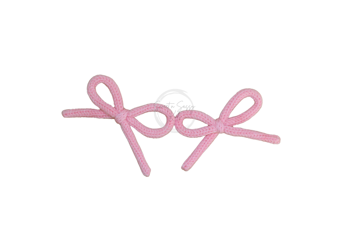 Pink Knit Hair Bow