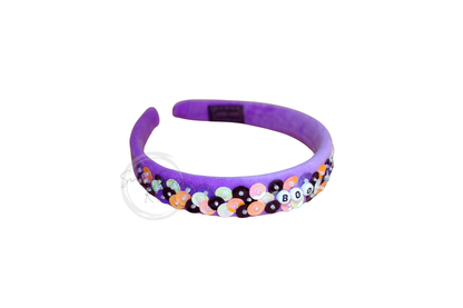 Purple Velvet Sequin Headband, Halloween