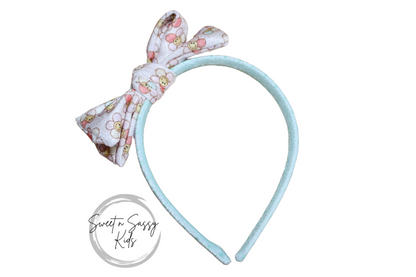 Happy Face Daisy, Velvet Bow Headband