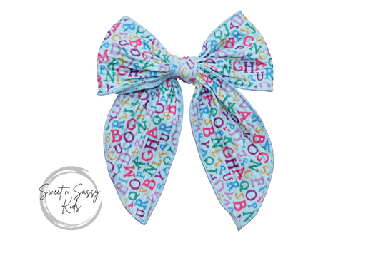 Alphabet Hair Bow, 5.5 inch