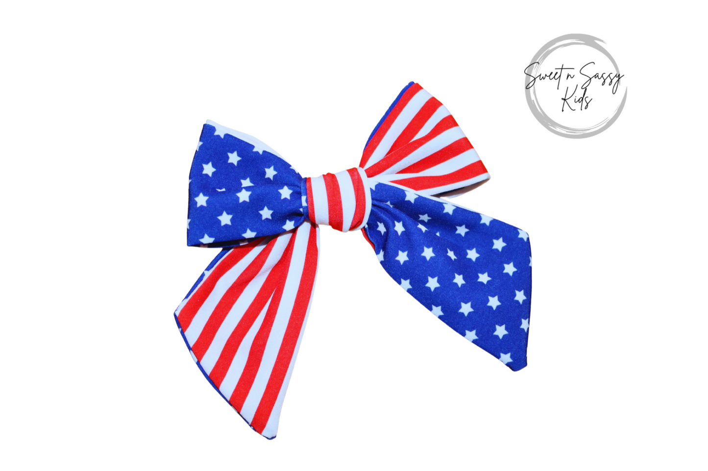 American Flag Hair Bow, 4.5 inch