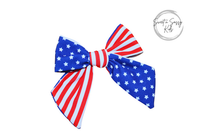 American Flag Hair Bow, 4.5 inch