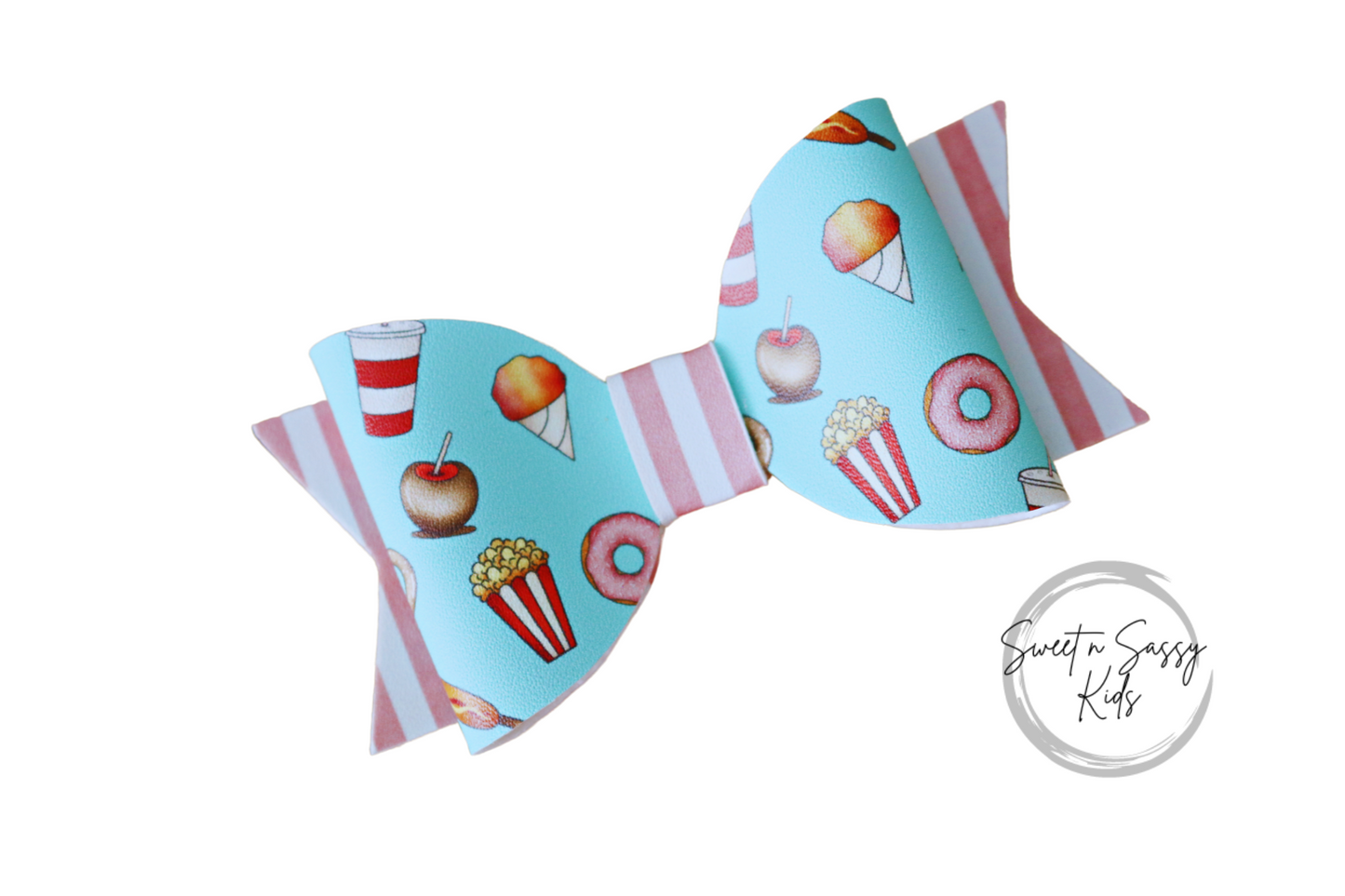 Fair Foods Bow, Faux Leather, 3.5"