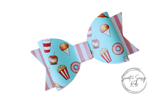 Fair Foods Bow, Faux Leather, 3.5"