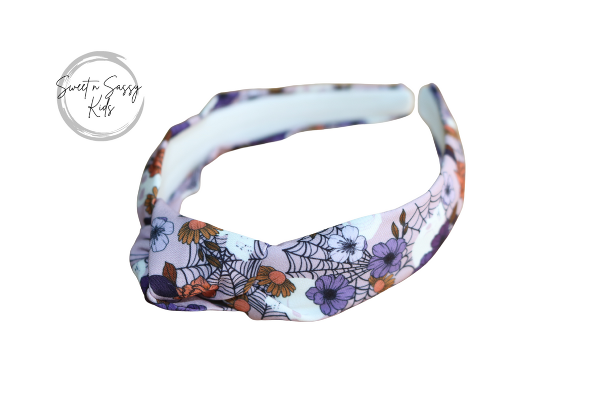 Purple Skull Top Knot Headband