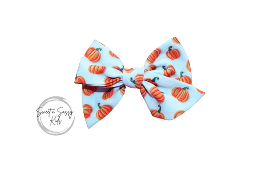 Pumpkin Hair Bow, 4.5 inch