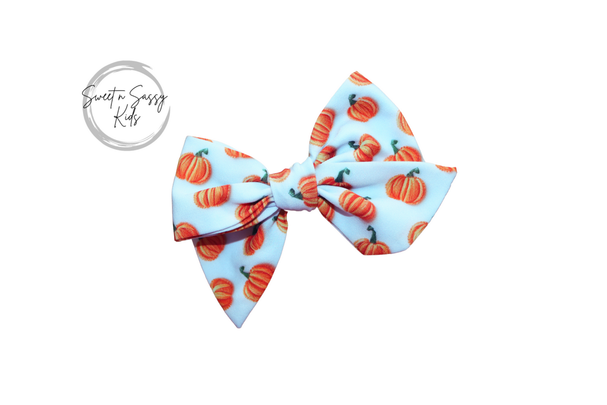 Pumpkin Hair Bow, 4.5 inch