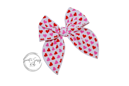 Pink and Red Hearts Bow