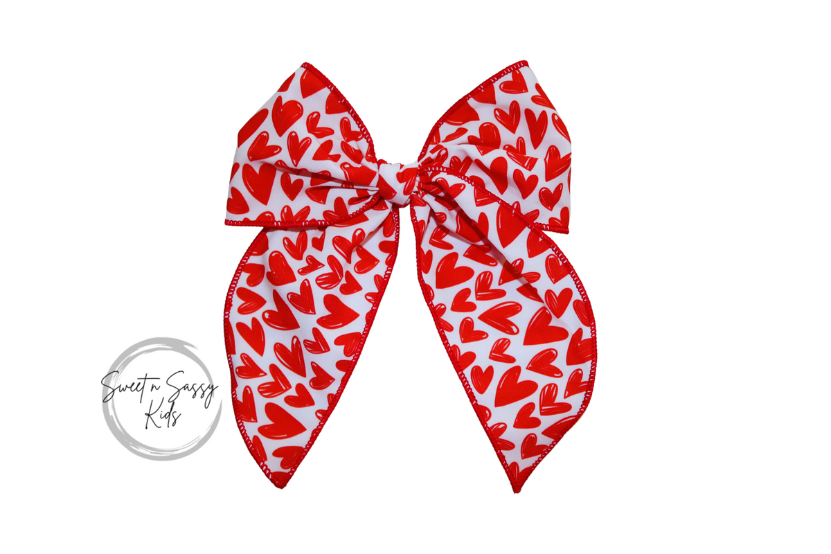 Red Hearts Fable Bow
