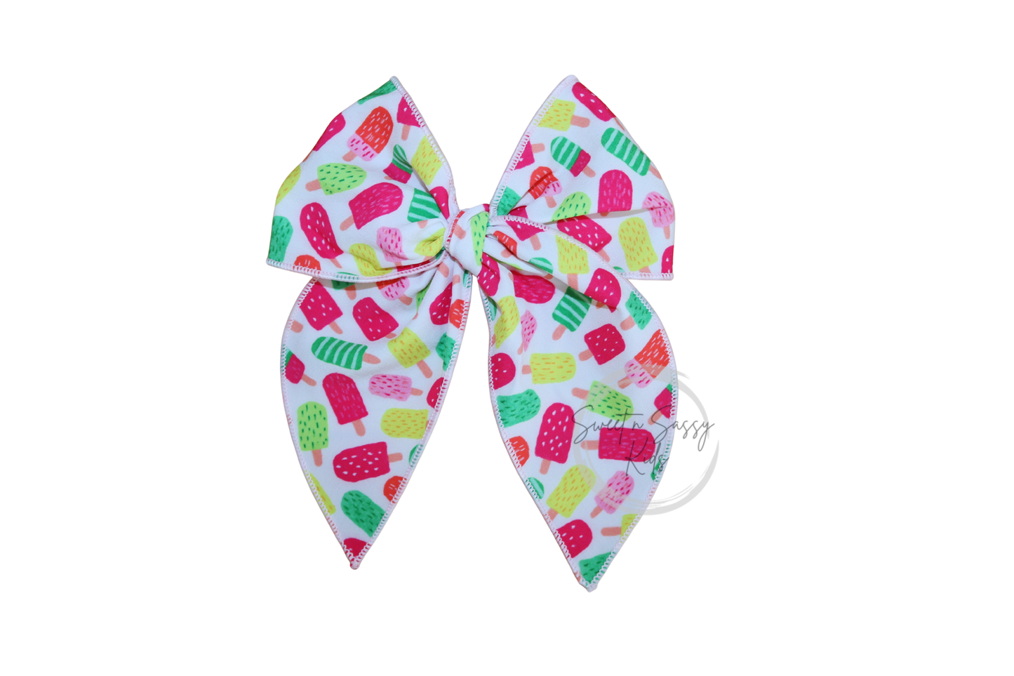 Bright Neon Popsicle Fable Bow, 5.5 inch