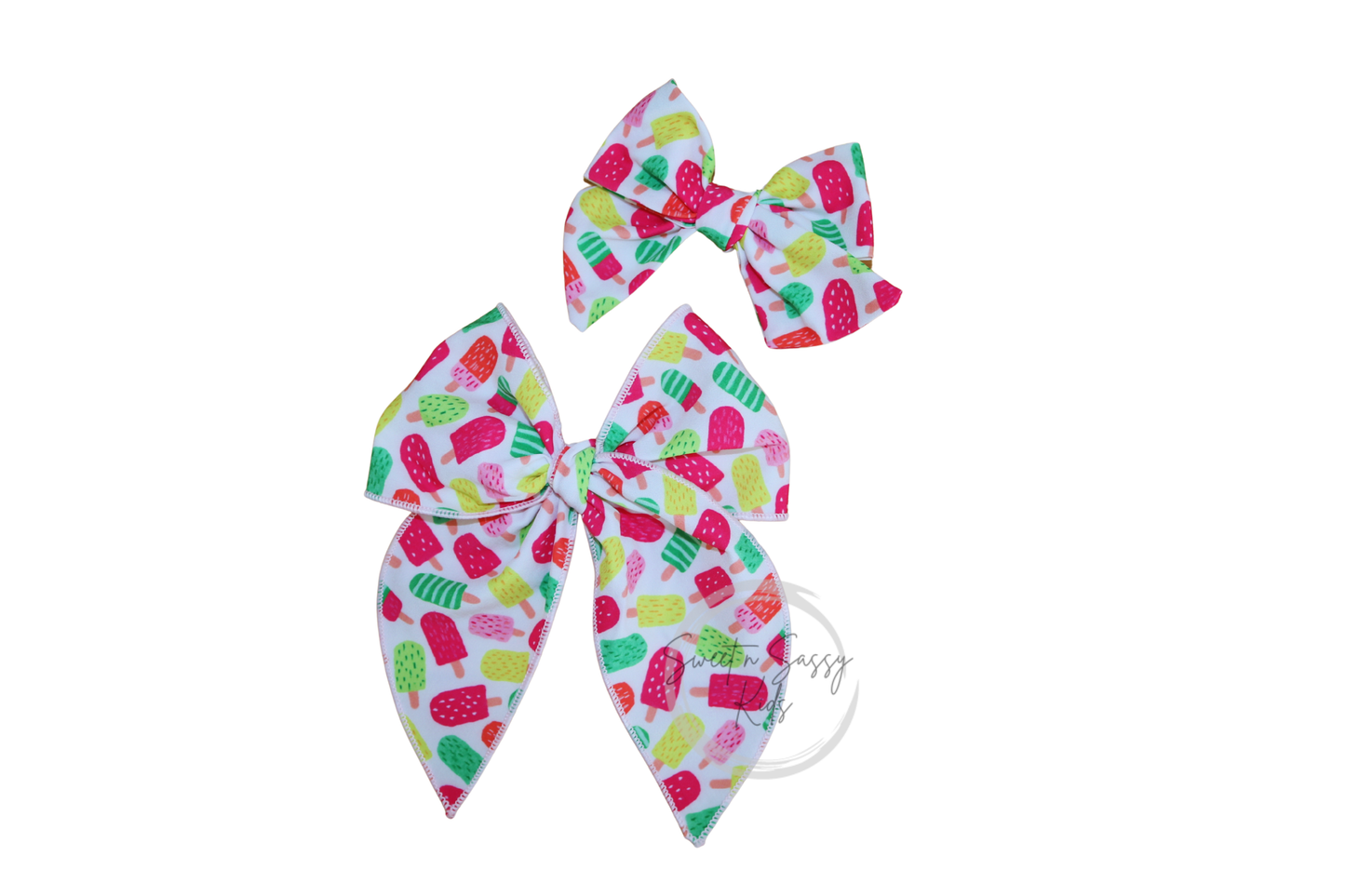Bright Neon Popsicle Fable Bow, 5.5 inch