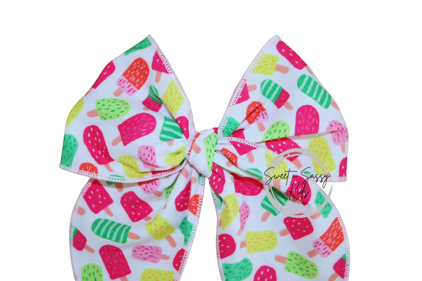 Bright Neon Popsicle Fable Bow, 5.5 inch