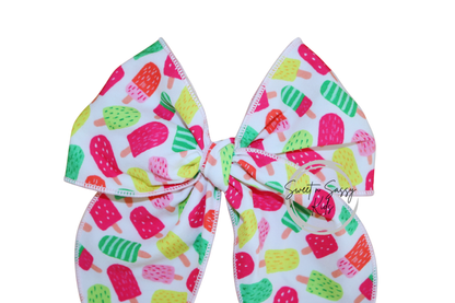 Bright Neon Popsicle Fable Bow, 5.5 inch