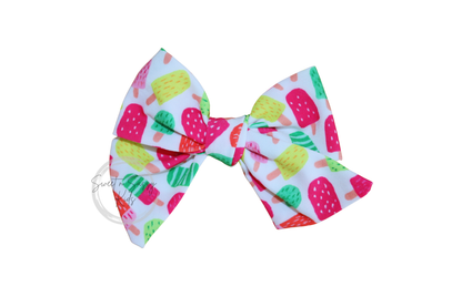 Bright Neon Popsicle Pinwheel Bow, Summer Headband, 4.5 inch