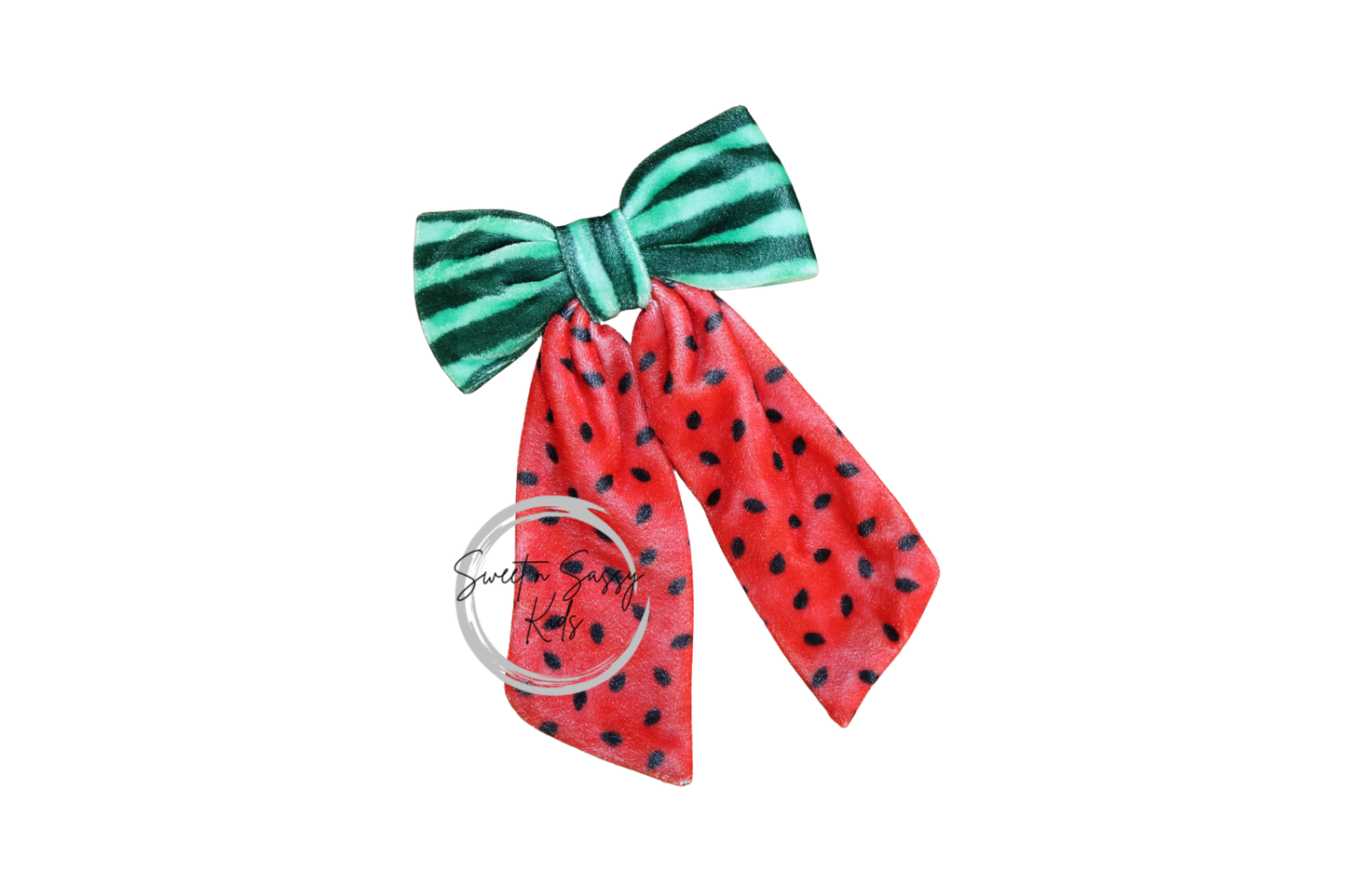 Watermelon Velvet Sailor Bow