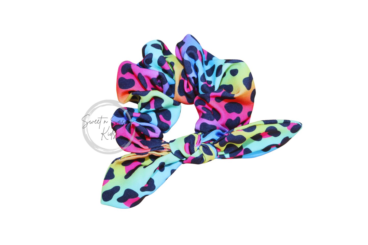 Rainbow Leopard Scrunchie