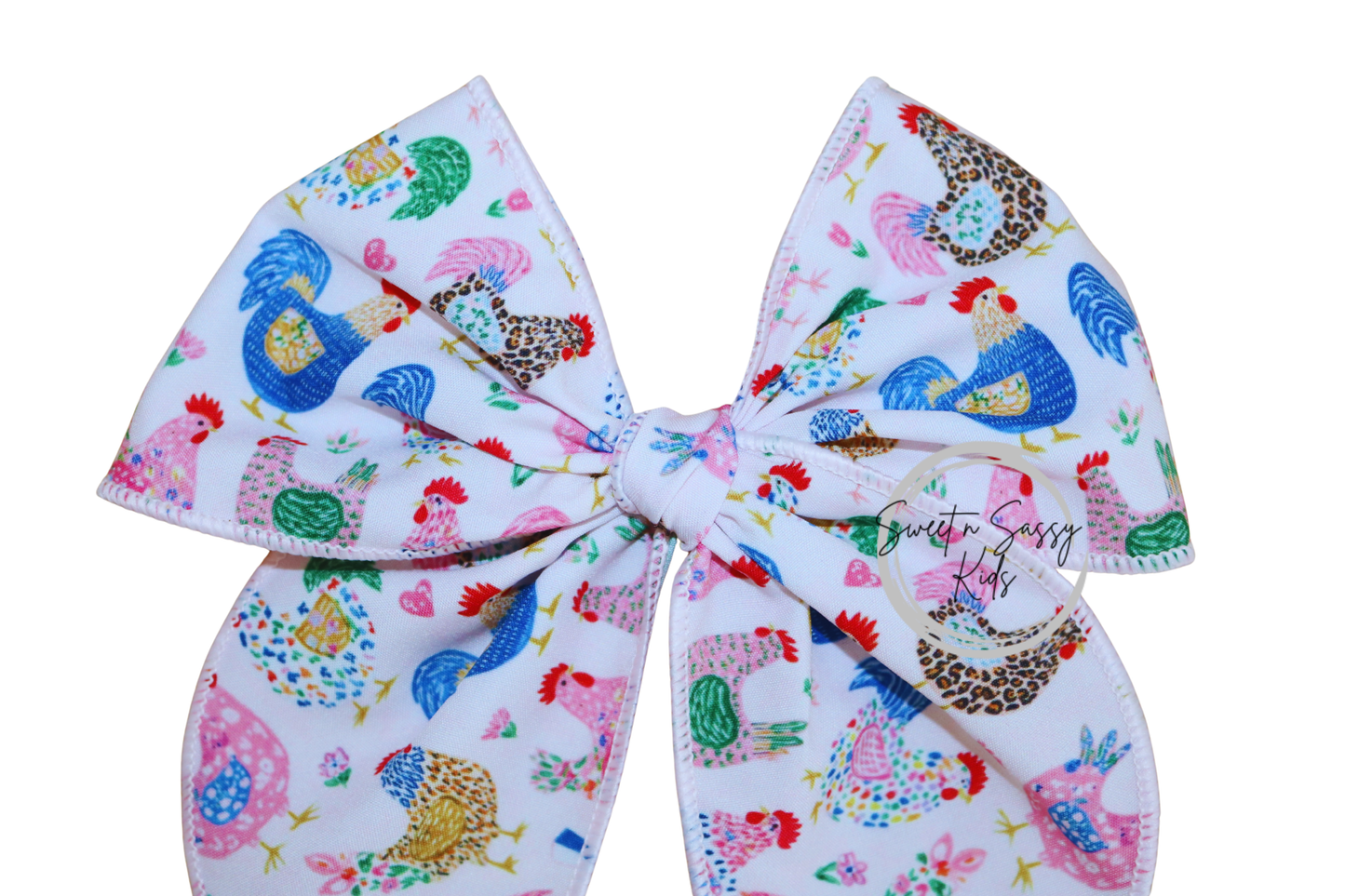 Pink Chicken Fable Bow, 5.5 inch