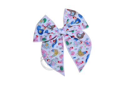 Pink Chicken Fable Bow, 5.5 inch