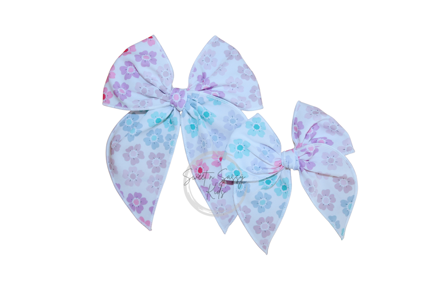 Rainbow Floral Hair Bow or Headband, 4.5 inch