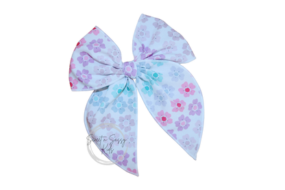 Rainbow Floral Hair Bow, 5.5 inch