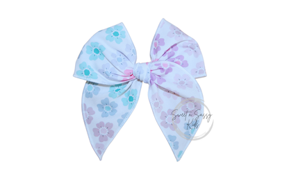 Rainbow Floral Hair Bow or Headband, 4.5 inch